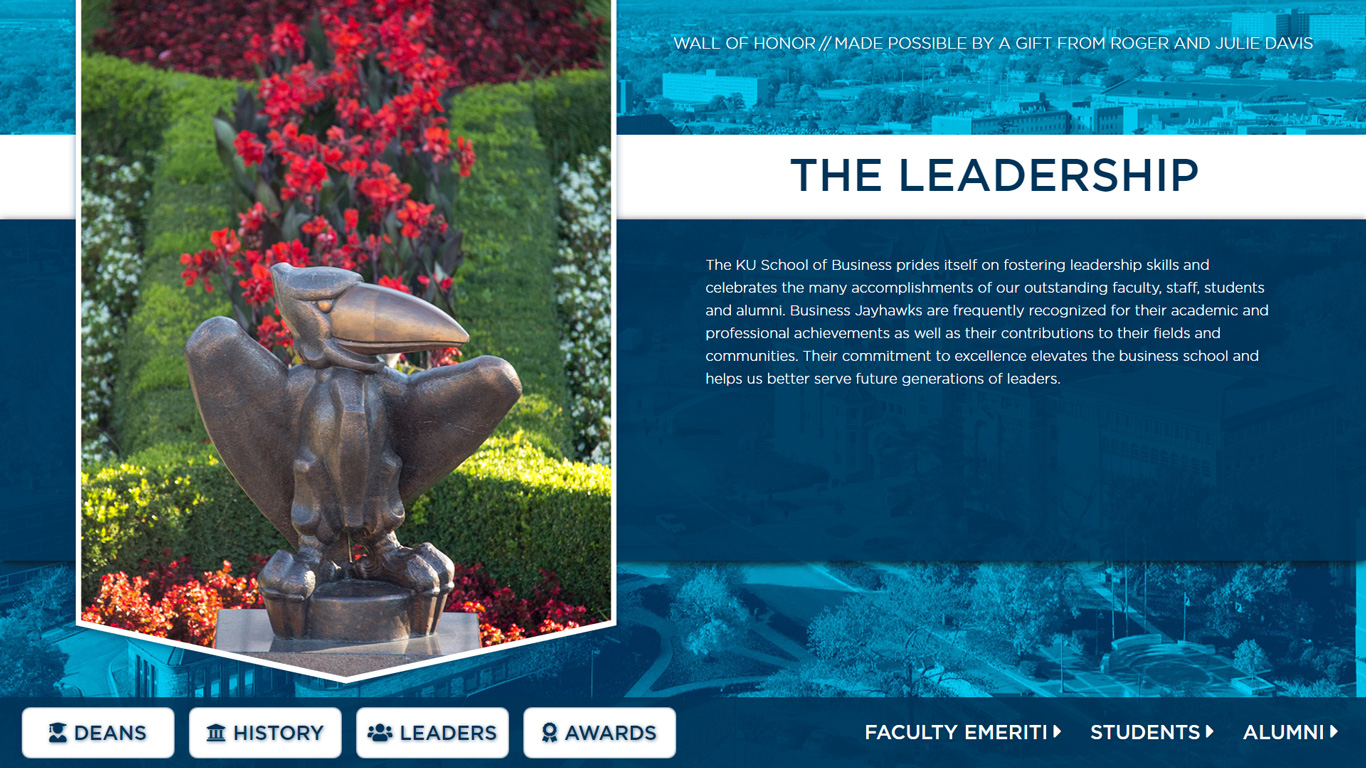 The Wall of Honor leadership page