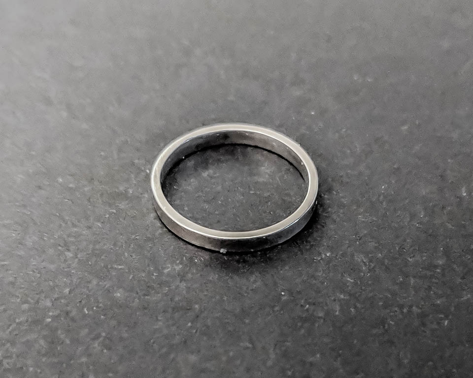 Smooth, highly polished sterling silver stacking ring