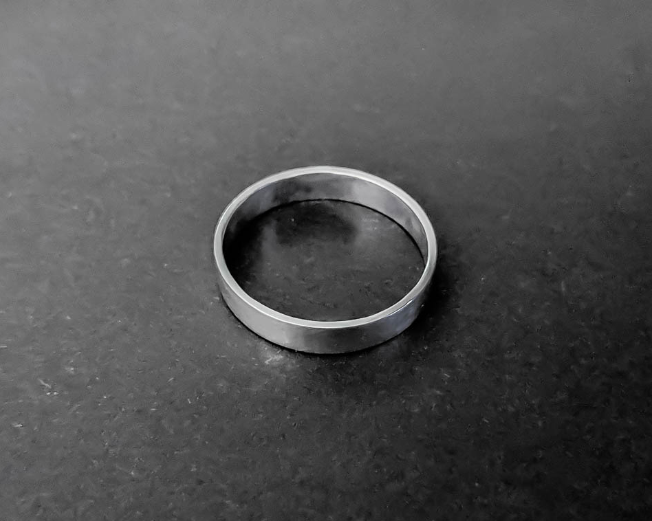 Wide, smooth, highly polished sterling silver stacking ring